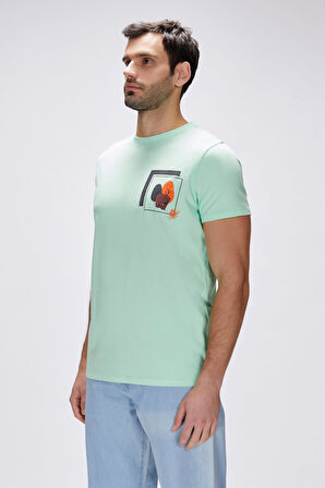 Bad Bear Bain Su Yeşil Erkek Baskılı Tişört