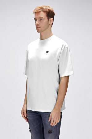 Bad Bear Damon Beyaz Erkek Oversize Tişört