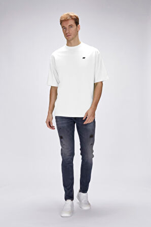 Bad Bear Damon Beyaz Erkek Oversize Tişört