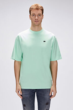 Bad Bear Damon Su Yeşili Erkek Oversize Tişört
