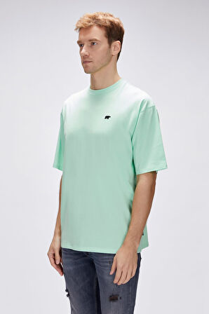 Bad Bear Damon Su Yeşili Erkek Oversize Tişört