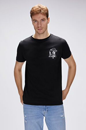Bad Bear Duggie Siyah Erkek Baskılı Tişört
