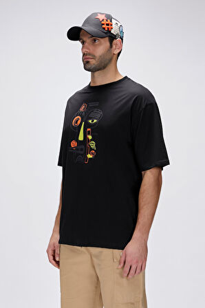 Bad Bear Collis Siyah Erkek Baskılı Tişört