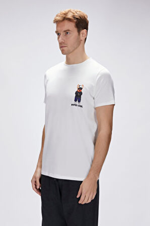 Bad Bear Hyper Beyaz Erkek Baskılı Tişört