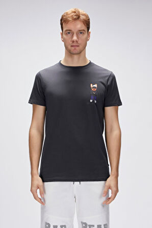 Hyper Antrasit Erkek Baskılı Tişört 25.01.07.023-Asphalt