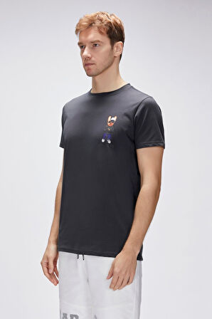 Hyper Antrasit Erkek Baskılı Tişört 25.01.07.023-Asphalt