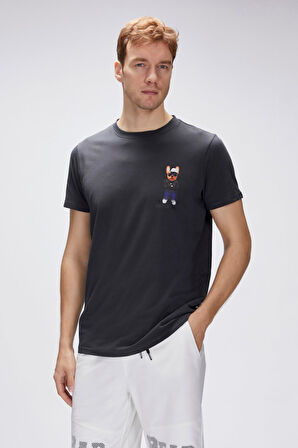 Hyper Antrasit Erkek Baskılı Tişört 25.01.07.023-Asphalt