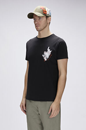 Gerald Siyah Erkek Baskılı Tişört