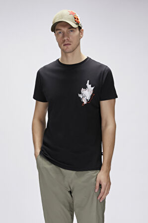 Gerald Siyah Erkek Baskılı Tişört