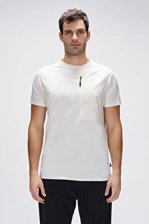 Simon Beyaz Erkek Baskılı Tişört