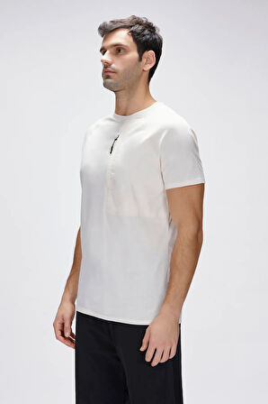 Simon Beyaz Erkek Baskılı Tişört