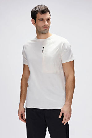 Simon Beyaz Erkek Baskılı Tişört