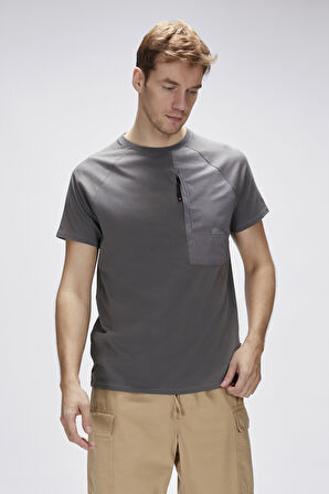 Simon Antrasit Erkek Baskılı Tişört