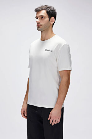 Eddy Beyaz Erkek Baskılı Tişört