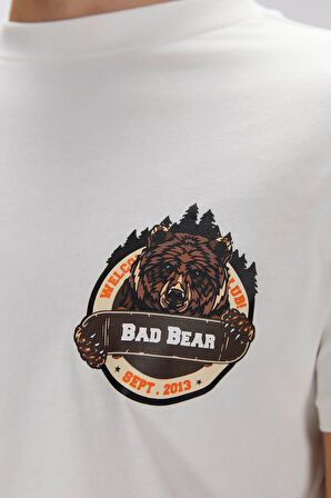 Bad Bear Flint Beyaz Erkek Baskılı Tişört