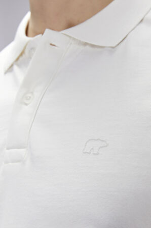 Rubin Beyaz Polo Yaka Erkek Tişört