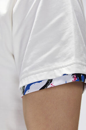 Rubin Beyaz Polo Yaka Erkek Tişört