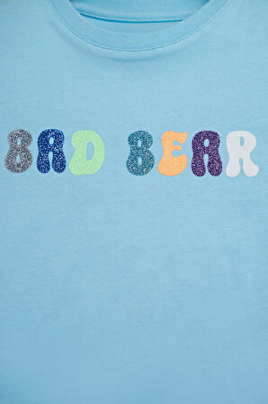 Gilda Mavi Baskılı Kız Çocuk Tişört