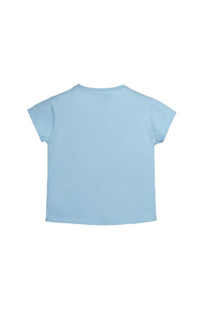 Gilda Mavi Baskılı Kız Çocuk Tişört