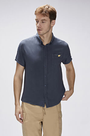 Frank Asfalt Erkek Basic Kısa Kollu Gömlek	