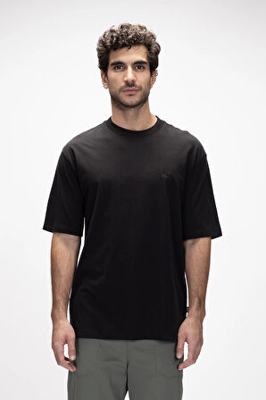 Collage Siyah Basic Erkek T-Shirt
