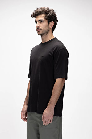 Collage Siyah Basic Erkek T-Shirt