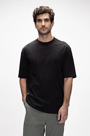 Collage Siyah Basic Erkek T-Shirt