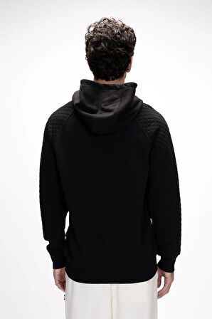 Grass Si̇yah Kapüşonlu Erkek Sweatshirt