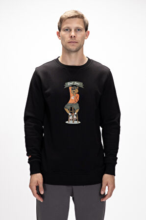Acme Si̇yah  Erkek Baskılı Sweatshirt