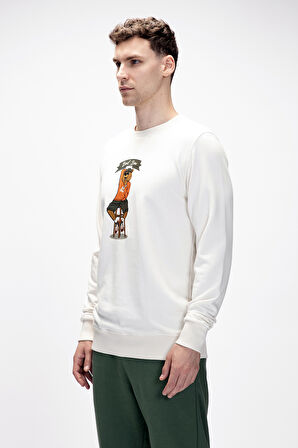 Acme Marshmallow Erkek Baskılı Sweatshirt