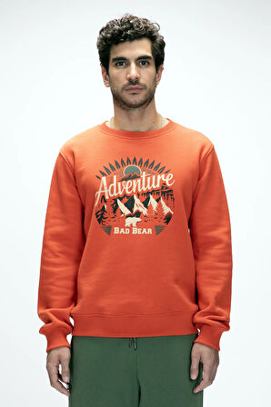 Adventure Tarçın Crewneck Erkek Baskılı Sweatshirt