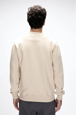 Adventure Bej Crewneck Erkek Baskılı Sweatshirt