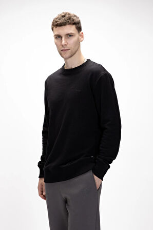 Inner Si̇yah Crewneck Erkek Sweatshirt