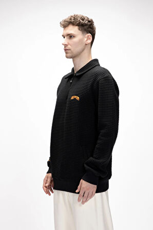 Diez Si̇yah Yarım Fermuarlı Erkek Sweatshirt