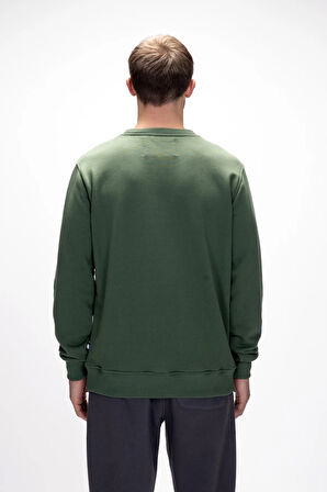 Mountain Soluk Yeşi̇l Crewneck Erkek Baskılı Sweatshirt