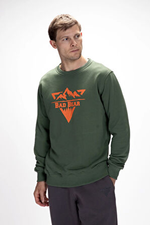 Mountain Soluk Yeşi̇l Crewneck Erkek Baskılı Sweatshirt
