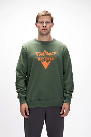 Mountain Soluk Yeşi̇l Crewneck Erkek Baskılı Sweatshirt