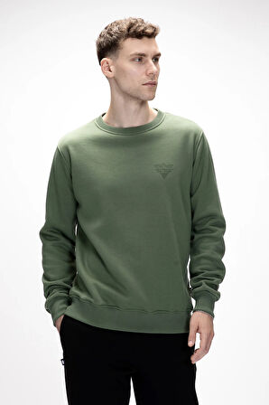 Windy Soluk Yeşi̇l Crewneck Erkek Baskılı Sweatshirt