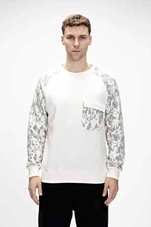 Deep Marshmallow Crewneck Erkek Baskılı Sweatshirt