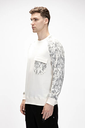 Deep Marshmallow Crewneck Erkek Baskılı Sweatshirt