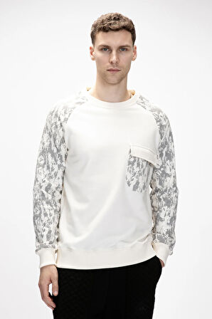 Deep Marshmallow Crewneck Erkek Baskılı Sweatshirt