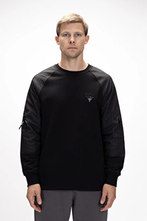 Hill Si̇yah Crewneck Erkek Sweatshirt