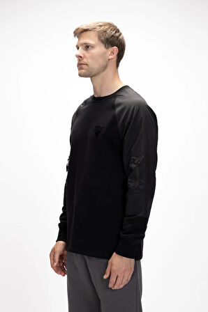 Hill Si̇yah Crewneck Erkek Sweatshirt