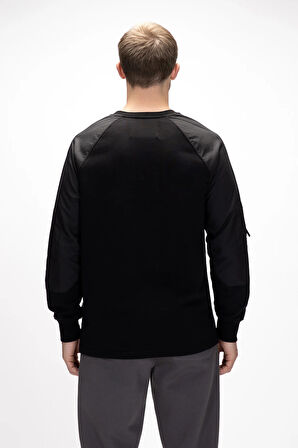 Hill Si̇yah Crewneck Erkek Sweatshirt