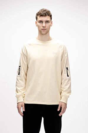 Hill Bej Crewneck Erkek Sweatshirt