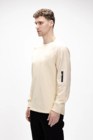 Hill Bej Crewneck Erkek Sweatshirt