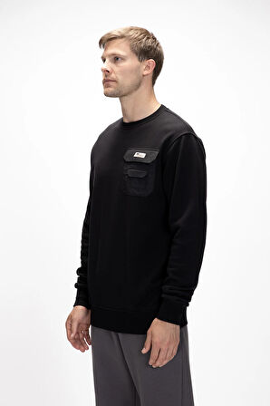 Rise Si̇yah Crewneck Erkek Sweatshirt