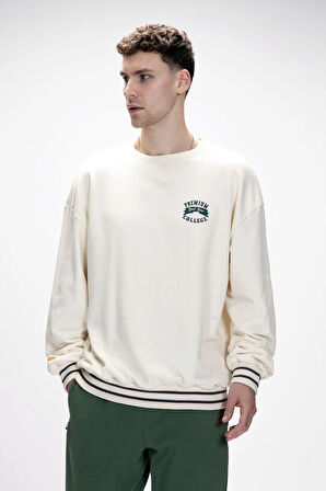 Vecna Marshmallow Oversize Erkek Baskılı Sweatshirt