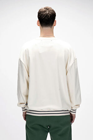 Vecna Marshmallow Oversize Erkek Baskılı Sweatshirt