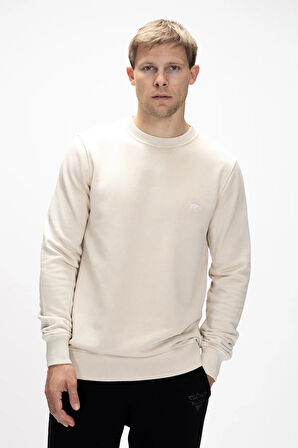 Dab Bej Crewneck Erkek Sweatshirt